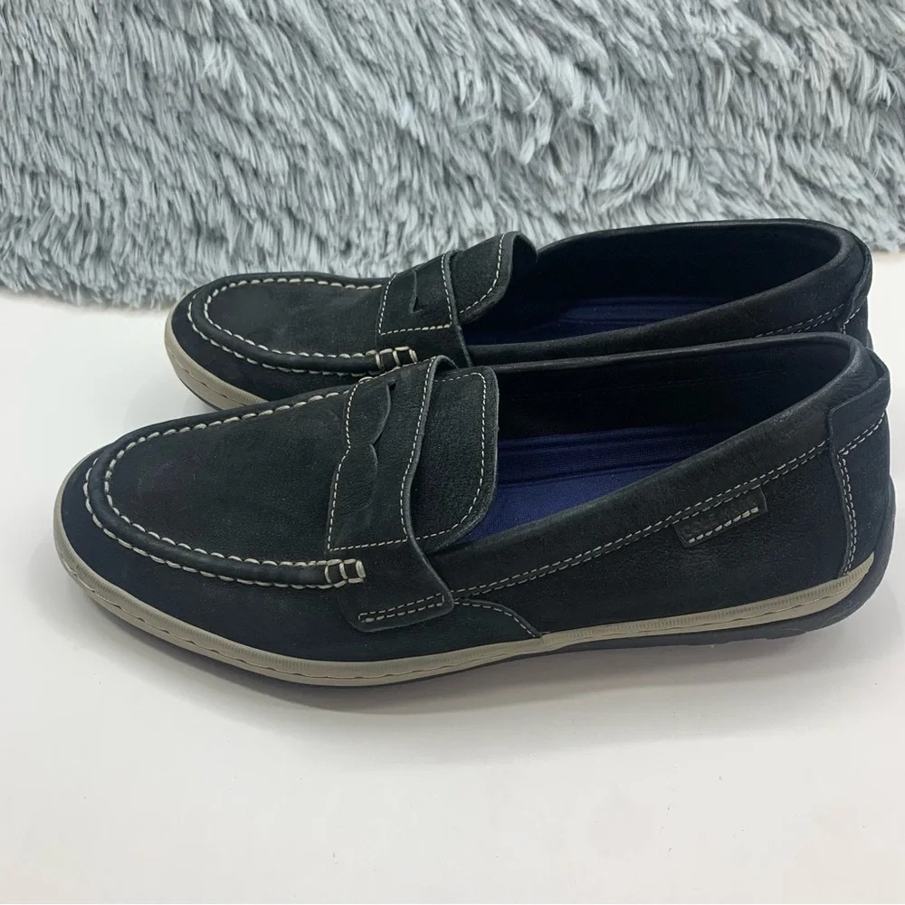 Cole Haan Loafers Shoes Mens Size 9 C30989 Claude Black Leather Driving Penny